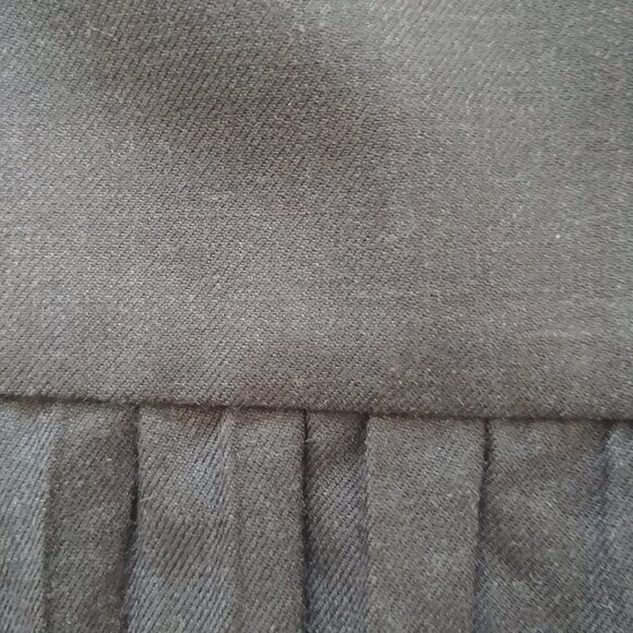 Ann Taylor wool midi skirt dark chocolate brown pleated flounce bottom 4 Petite - Picture 7 of 14